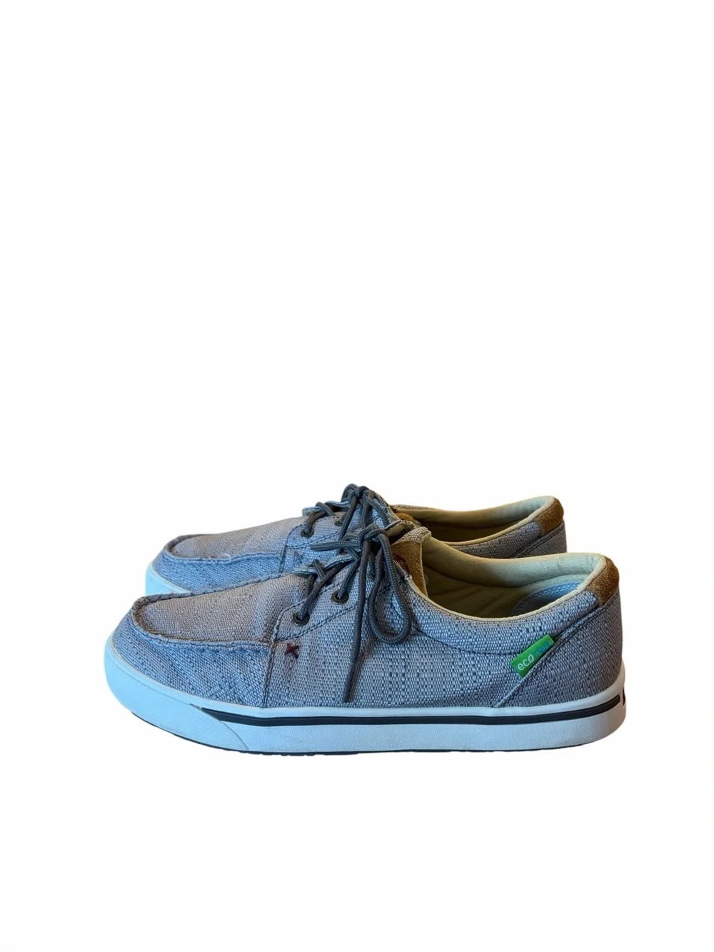 Twisted X Men's Hooey Loper Casual Boat Shoe Lace-Up in Gray. NWOB Size 10